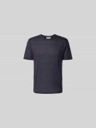 Officine Générale Regular Fit T-Shirt aus reinen Leinen in Marine, Grö...