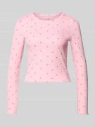 Only Slim Fit Langarmshirt aus Bio-Baumwoll-Mix Modell 'FENJA' in Rosa...