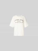 Anine Bing T-Shirt mit Label-Print in Ecru, Größe XS
