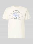 Blend Regular Fit T-Shirt mit Motiv-Print Modell 'Klements' in Offwhit...