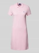 Polo Ralph Lauren Polokleid mit Logo-Stitching in Hellrosa, Größe S