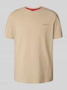HUGO T-Shirt mit Label-Stitching Modell 'LIAM' in Beige, Größe L