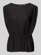 ICHI Blusentop mit Tunnelzug Modell 'MIKALA' in Black, Größe L