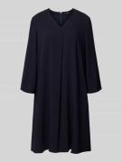 Windsor Knielanges Kleid mit V-Ausschnitt in Marine, Größe 34