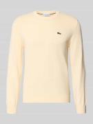 Lacoste Regular Fit Strickpullover aus Baumwoll-Mix in Beige Melange, ...