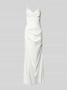 Hey Kyla Abendkleid aus Satin mit Raffungen in Weiss, Größe 30