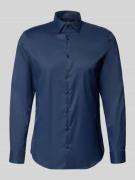 Jake*s Slim Fit Business-Hemd mit Kentkragen in Marine, Größe 37/38