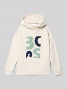 Boss Regular Fit Hoodie aus Baumwoll-Mix in Sand, Größe 152