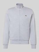 Lacoste Regular Fit Sweatjacke aus Baumwoll-Mix in Hellgrau, Größe L