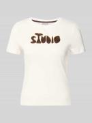 JAKE*S STUDIO WOMAN T-Shirt mit Stitching und Rundhalsausschnitt in Of...