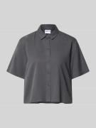 Jake*s Casual Boxy Fit Bluse aus Lyocell-Baumwoll-Mix in Dunkelgrau, G...