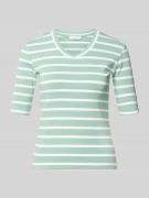 Christian Berg Woman T-Shirt mit Streifenmuster und V-Ausschnitt in Mi...