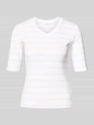 Christian Berg Woman T-Shirt mit Streifenmuster und V-Ausschnitt in Ec...