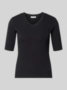 Christian Berg Woman T-Shirt mit V-Ausschnitt in Black, Größe L