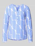 Christian Berg Woman Wellen-Print Schlupfbluse aus Viskose in Blau, Gr...
