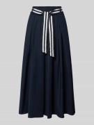 More & More Midirock mit elastischem Bund und Bindegürtel in Marine, G...