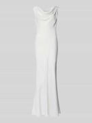 Swing Brautkleid aus Satin mit Wasserfall-Ausschnitt in Ecru, Größe 32