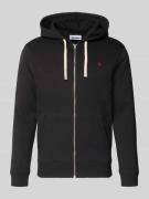 REVIEW Sweatjacke mit Kapuze in Black, Größe L