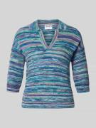 Jake*s Casual Strickpullover mit V-Ausschnitt und 3/4-Arm in Royal, Gr...