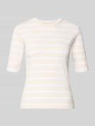 Christian Berg Woman Basic T-Shirt Ringel O-Neck in Ecru, Größe L