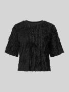 Jake*s Collection T-Shirt mit Rüschenbesatz in Black, Größe L