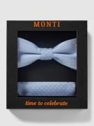 Monti Set aus Fliege und Einstecktuch aus reiner Seide in Bleu, Größe ...