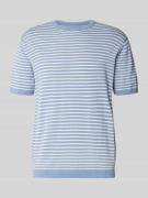 Christian Berg Men Strickshirt mit Rundhalsausschnitt in Eisblau, Größ...