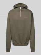Pegador Oversized Hoodie mit Reißverschlussleiste in Oliv, Größe S