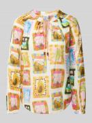 Emily Van den Bergh Regular Fit Bluse mit Rundhalsausschnitt in Offwhi...