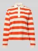 Jake*s Casual Longsleeve mit Label-Stitching in Rot, Größe L