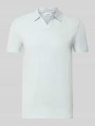 Lindbergh Slim Fit Poloshirt mit V-Ausschnitt in Hellblau, Größe L