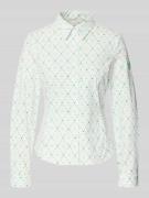 Marc Cain Slim Fit Bluse im Allover-Look in Offwhite, Größe 34