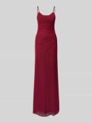 TROYDEN COLLECTION Abendkleid mit V-Ausschnitt und Raffungen in Dunkel...
