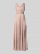 TROYDEN COLLECTION Schimmerndes Abendkleid mit V-Ausschnitt in Rose, G...