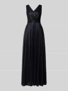 TROYDEN COLLECTION Schimmerndes Abendkleid mit V-Ausschnitt in Marine,...
