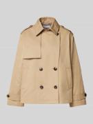 Jake*s Casual Trenchcoat mit Leistentaschen in Sand, Größe 46