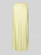 Vila Maxirock aus Satin Modell 'VIELLETTE' in Hellgelb, Größe 34