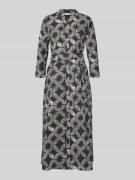 More & More Hemdblusenkleid mit Bindegürtel und 3/4-Arm in Black, Größ...