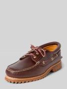 Timberland Bootsschuhe aus Leder mit profilierter Sohle in Mittelbraun...