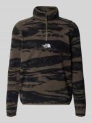 The North Face Fleecepullover mit Troyer-Kragen in Oliv, Größe L