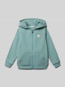 Steiff Sweatjacke mit Label-Stitching in Lagune, Größe 104