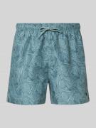 Emporio Armani Regular Fit Shorts mit Allover-Logo-Print in Blau, Größ...