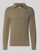 Marc O'Polo Regular Fit Troyer aus reiner Baumwolle in Hellbraun, Größ...