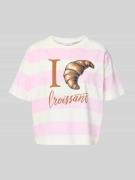 Rich & Royal Boxy Fit T-Shirt mit Motiv-Print in Rosa, Größe L