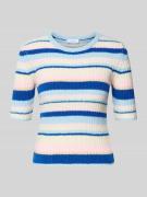 Rich & Royal Strickshirt mit Rundhalsausschnitt und 1/2-Arm in Blau, G...