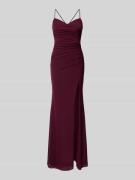 Luxuar Slim Fit Abendkleid mit Gehschlitz in Dunkelrot, Größe 34