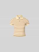 Rabanne Cropped Poloshirt aus reiner Baumwolle in Beige, Größe L