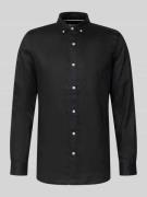 Scotch & Soda Regular Fit Leinenhemd mit Button-Down-Kragen in Black, ...