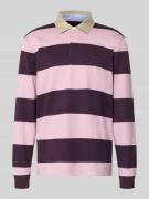 Fynch-Hatton Regular Fit Poloshirt mit Streifenmuster und Label-Stitch...