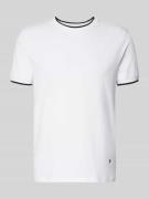 Manuel Ritz T-Shirt mit Rundhalsausschnitt und Kontraststreifen in Wei...